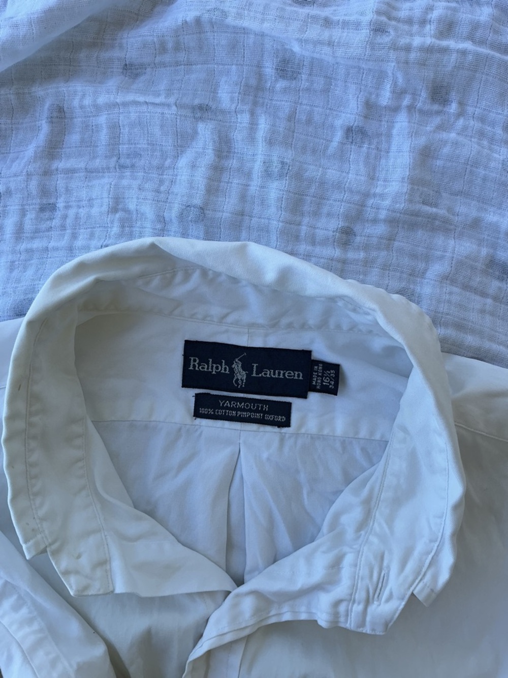 Ralph Lauren White Collared Button-Down Shirt